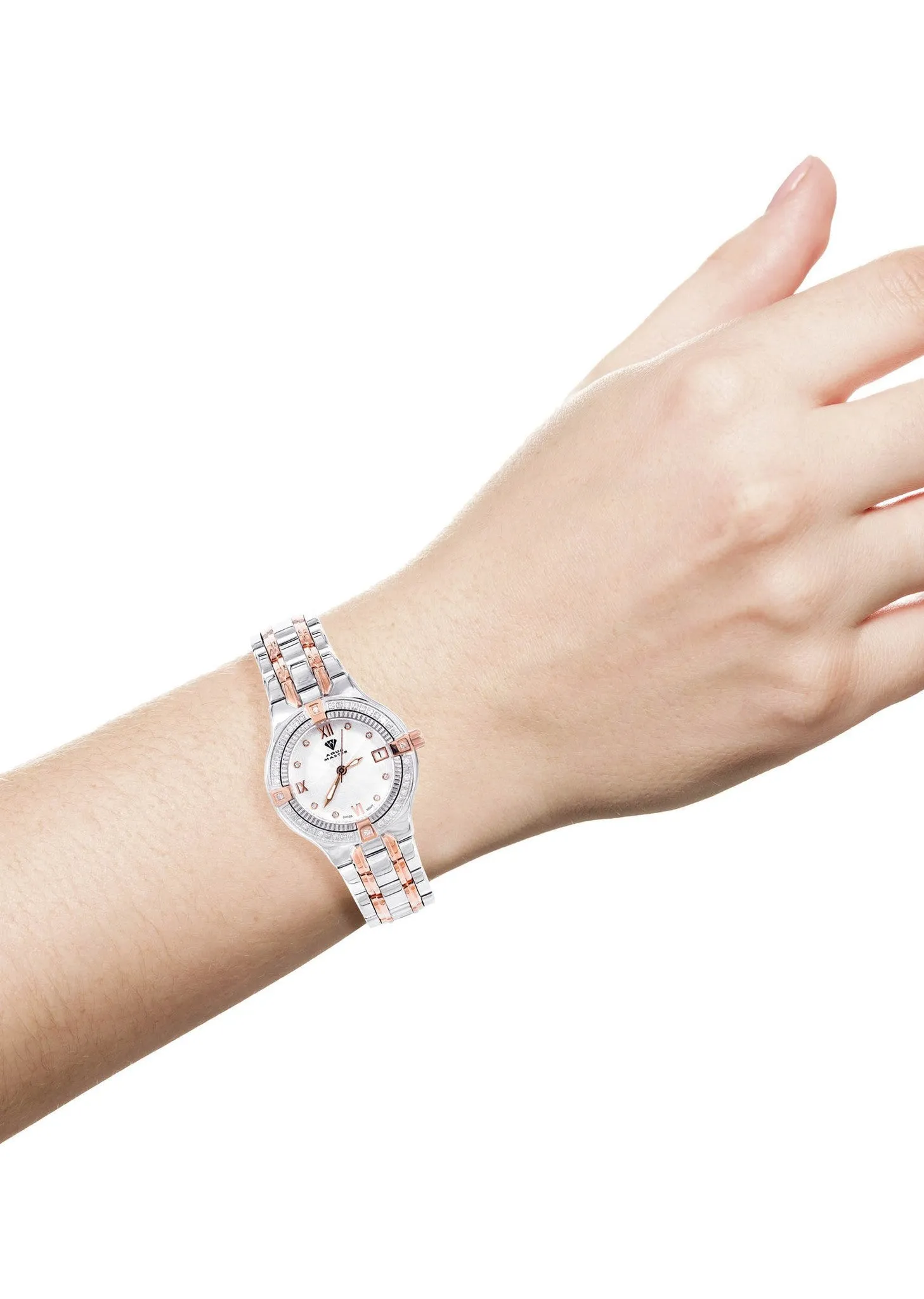 Womens Rose Gold Tone Diamond Watch | Appx 0.64 Carats