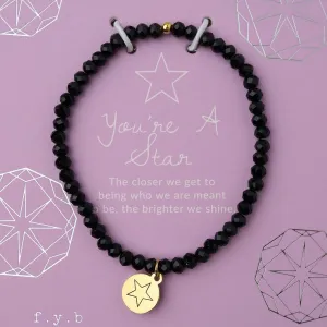 You're a Star - Stretchy Black Crystal Bracelet